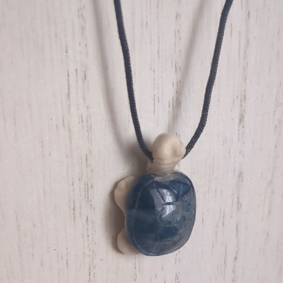 🐢 Ceramic Blue Turtle Rope Choker - Picture 2 of 7